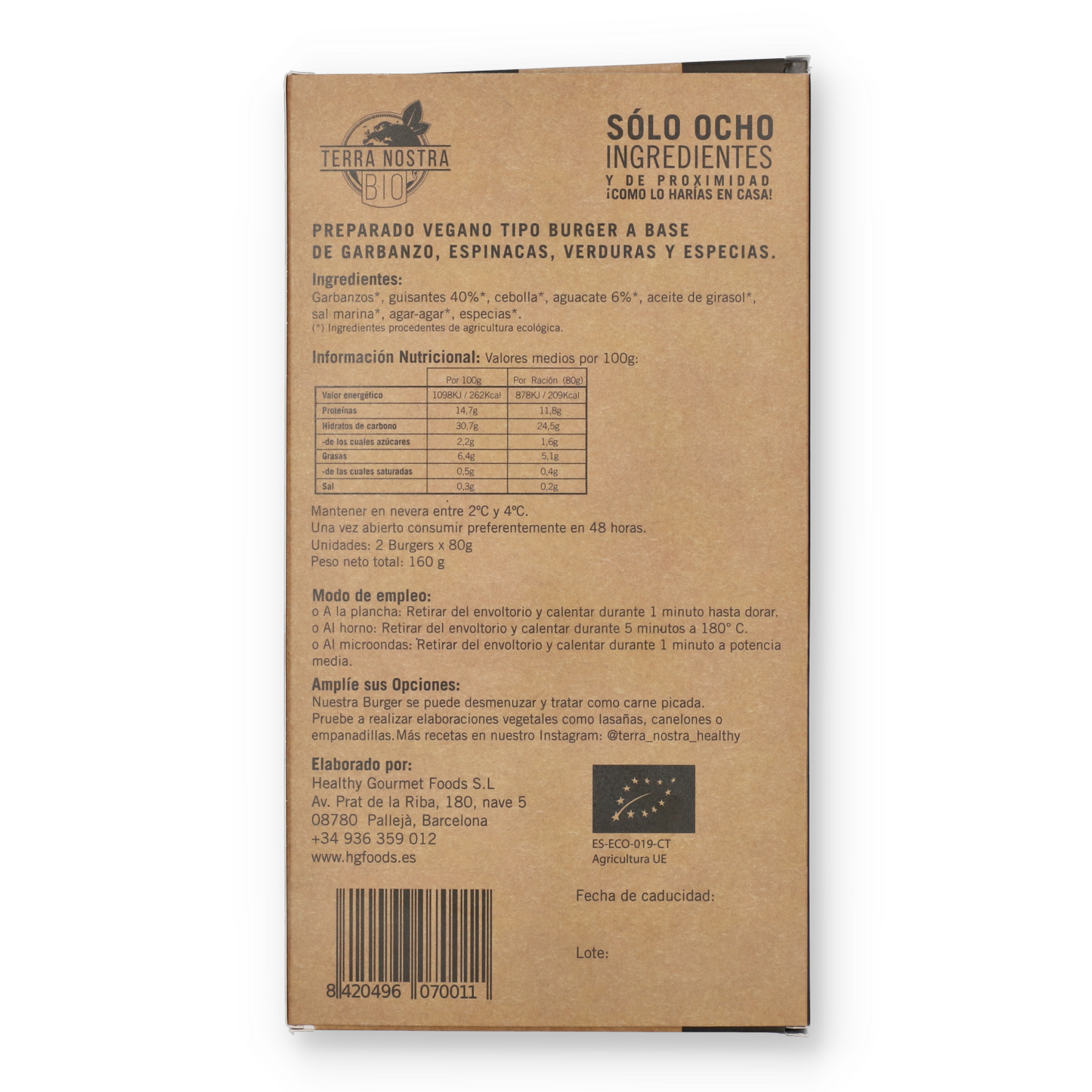 DUO-BIO HAMBURGUESA DE GUISANTES 2X80G