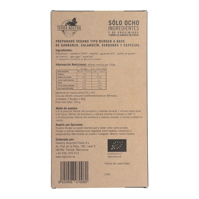 DUO-BIO HAMBURGUESA DE CALABACÍN Y AGUACATE 2X80G